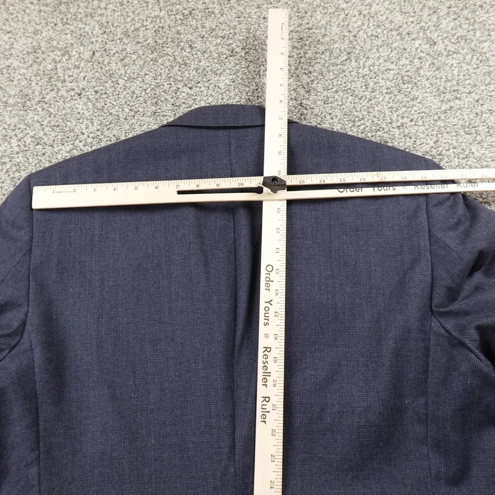 Jos A Bank Blazer Mens 41 Blue Wool Cashmere Check Button Sport Coat Suit Jacket